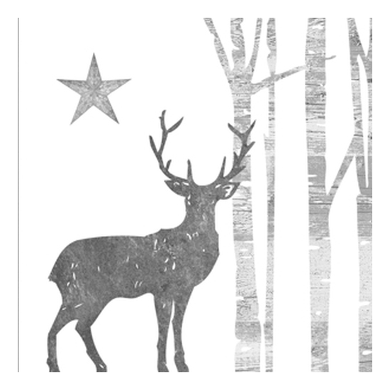 Szalvéta Mystic Deer Silver White papírszalvéta 25*25cm 20db-os