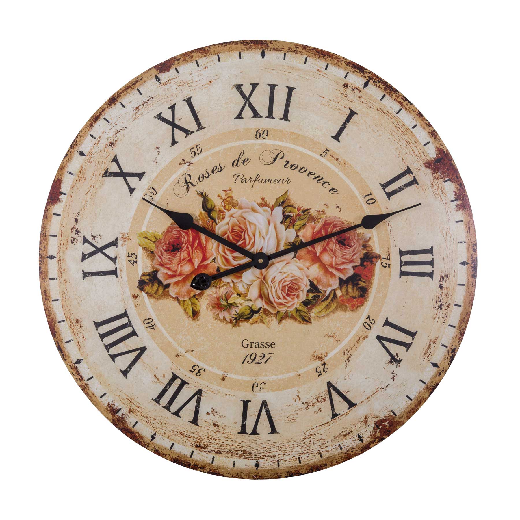 Falióra Nagyméretű Vintage Antikolt falióra rózsás 60 cm