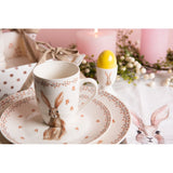 Tányér, étkészlet Nyuszis húsvéti porcelán lapostányér Rustic Easter Bunny