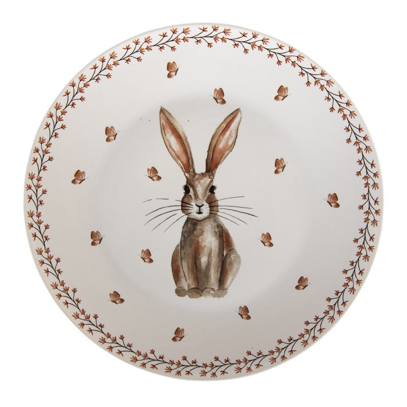 Tányér, étkészlet Nyuszis húsvéti porcelán lapostányér Rustic Easter Bunny