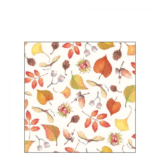 Szalvéta Őszi levél mintás papírszalvéta 25x25 cm Autumn Details