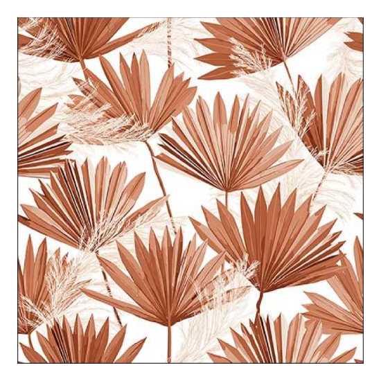 Szalvéta Palm Leaf Brown papírszalvéta 33x33 cm 20 db-os
