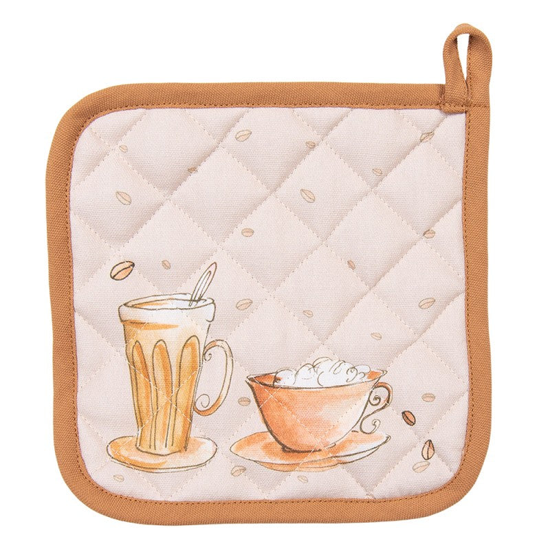 Edényalátét Pamut bézs mintás edényalátét Croissant and Coffee