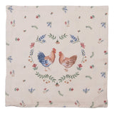 Díszpárna huzat Pamut párnahuzat tyúkos, kakasos mintájú Chicken and Rooster 40x40cm