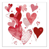 Szalvéta Piros szívek papírszalvéta - With Love Red 33x33