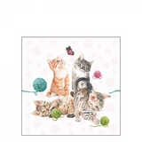 Szalvéta Playing Kitten cicás papírszalvéta 25x25 cm 20 db-os