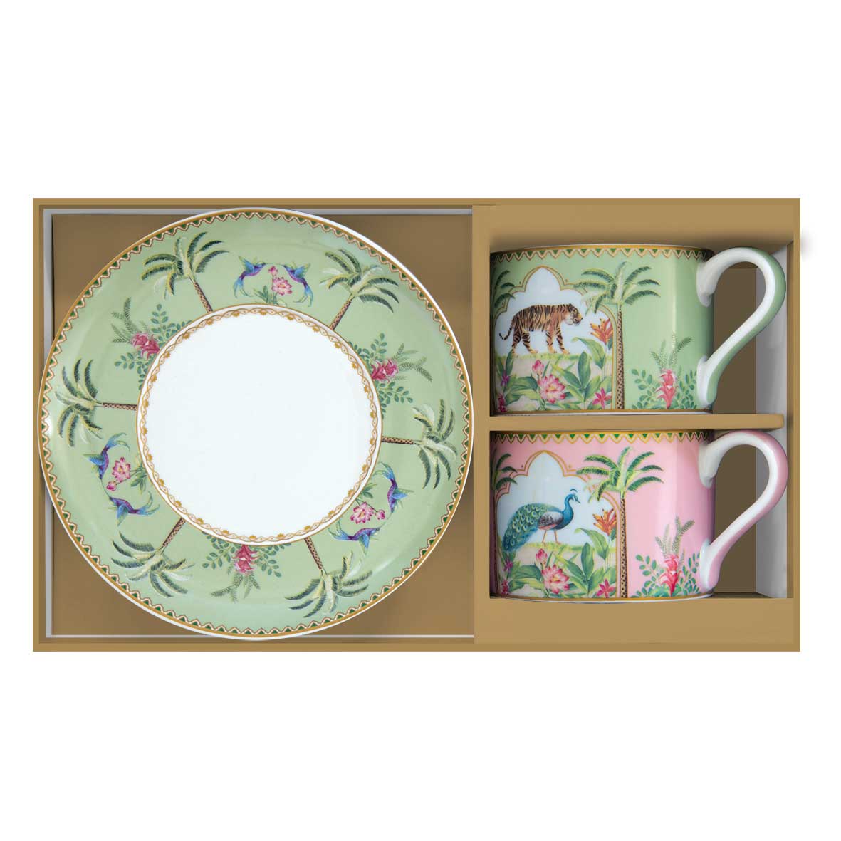 Bögre, csésze alj Porcelán 2 személyes teás csésze szett Paradise Sauvage