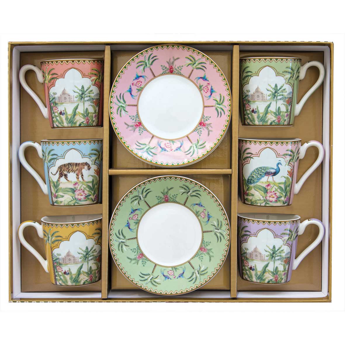 Bögre, csésze Porcelán 6 személyes eszpresszó kávés csésze szett Paradise Sauvage