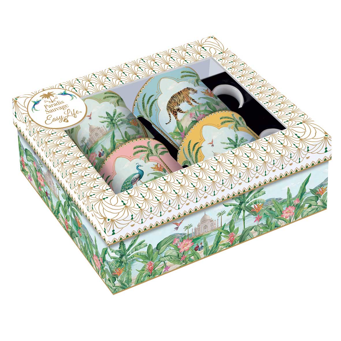 Bögre, csésze alj Porcelán bögre 4 db szett Paradise Sauvage