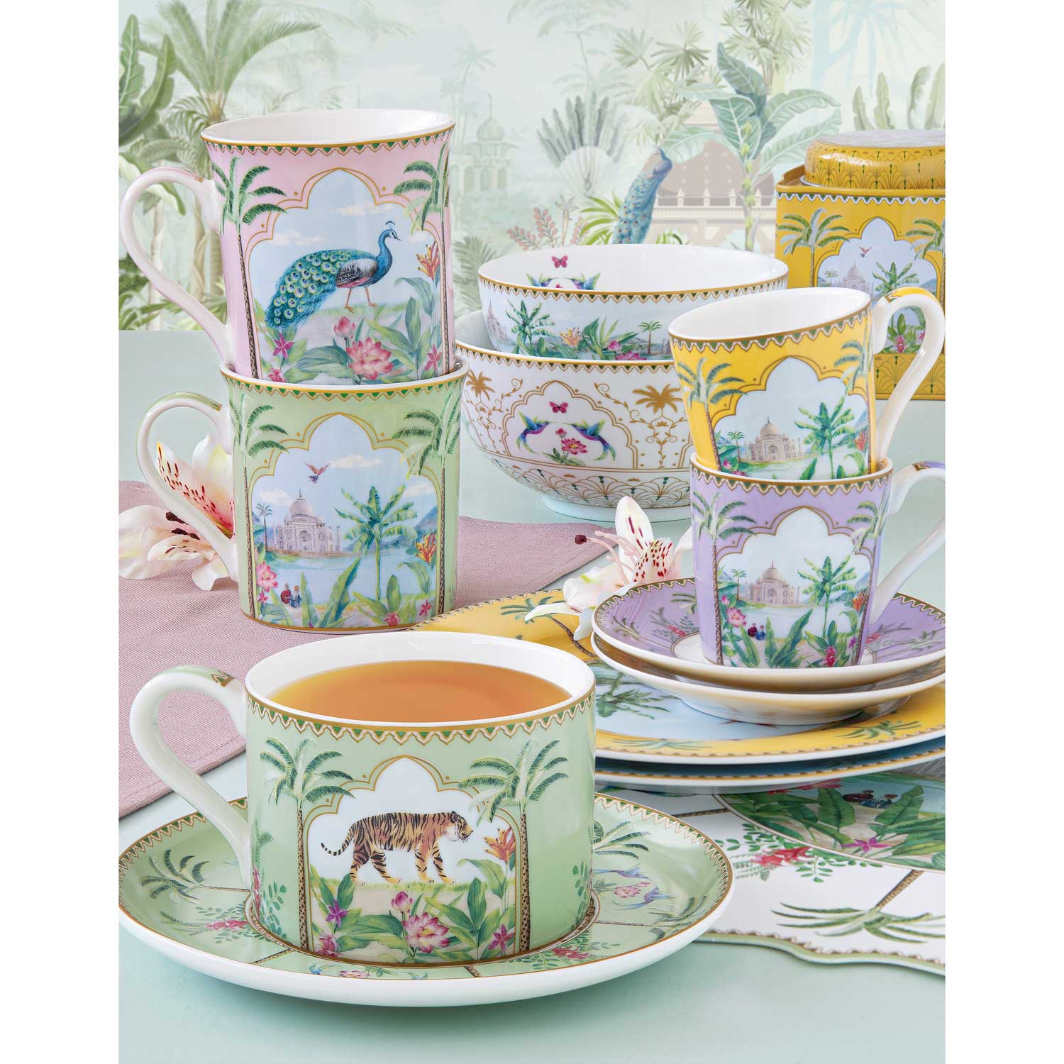 Bögre, csésze alj Porcelán bögre 4 db szett Paradise Sauvage