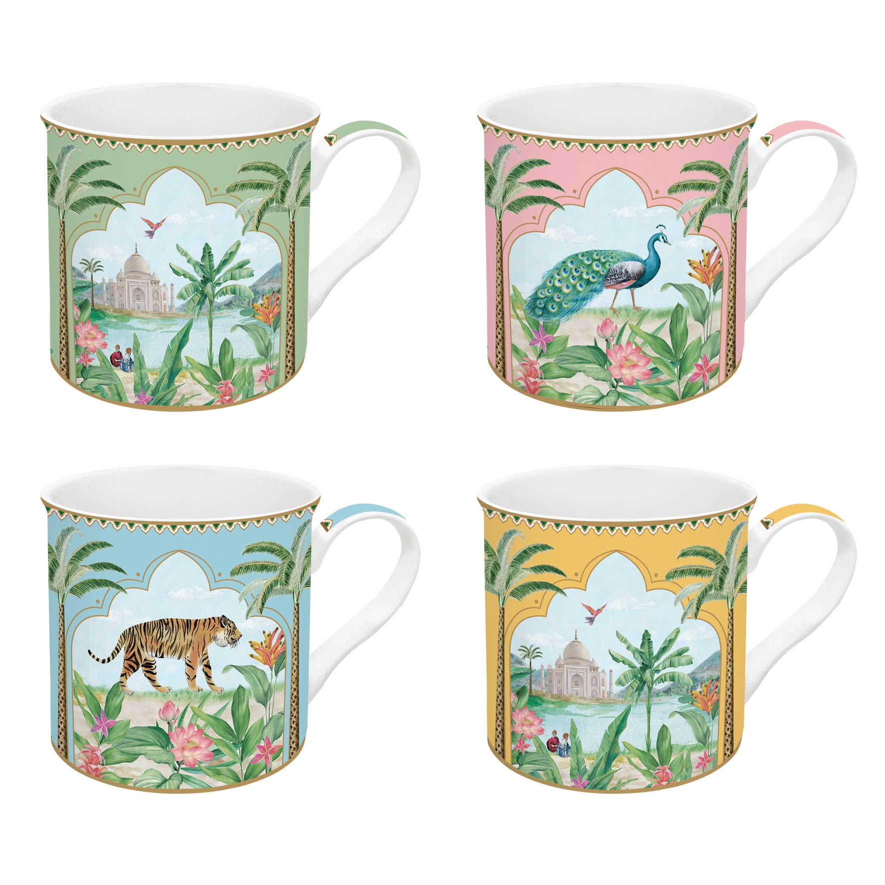 Bögre, csésze alj Porcelán bögre 4 db szett Paradise Sauvage