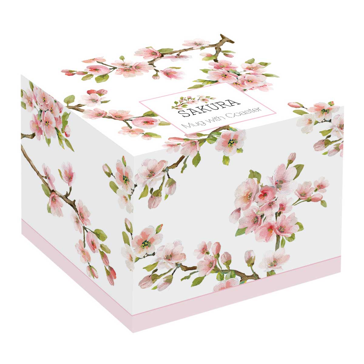 Bögre, csésze Porcelán bögre akácfa alátéttel - Sakura