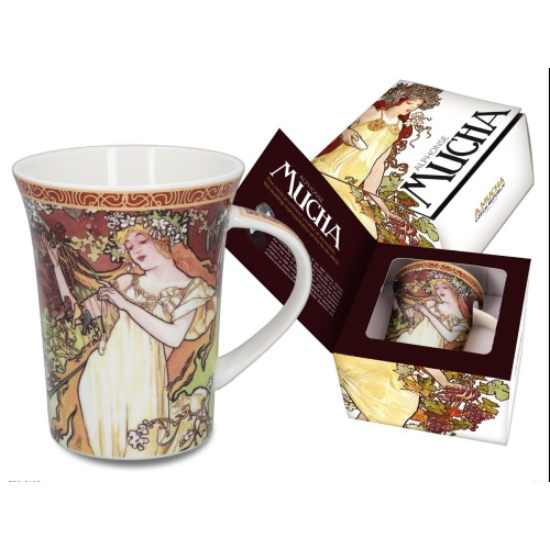 Bögre, csésze Porcelán bögre Mucha Nyár