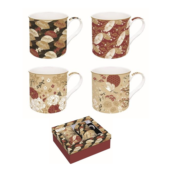 Bögre, csésze Porcelán bögre szett 4 személyes Coffee Mania Kimono