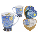 Bögre, csésze Porcelán bögre van Gogh Csillagos Éj szív alakú dobozban
