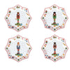 Tányér, étkészlet Porcelán diótörő kis desszertes tányér szett Vintage Nutcracker 4 db