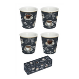 Bögre, csésze Porcelán eszpresszó kávés pohár 4 db-os szett Barista