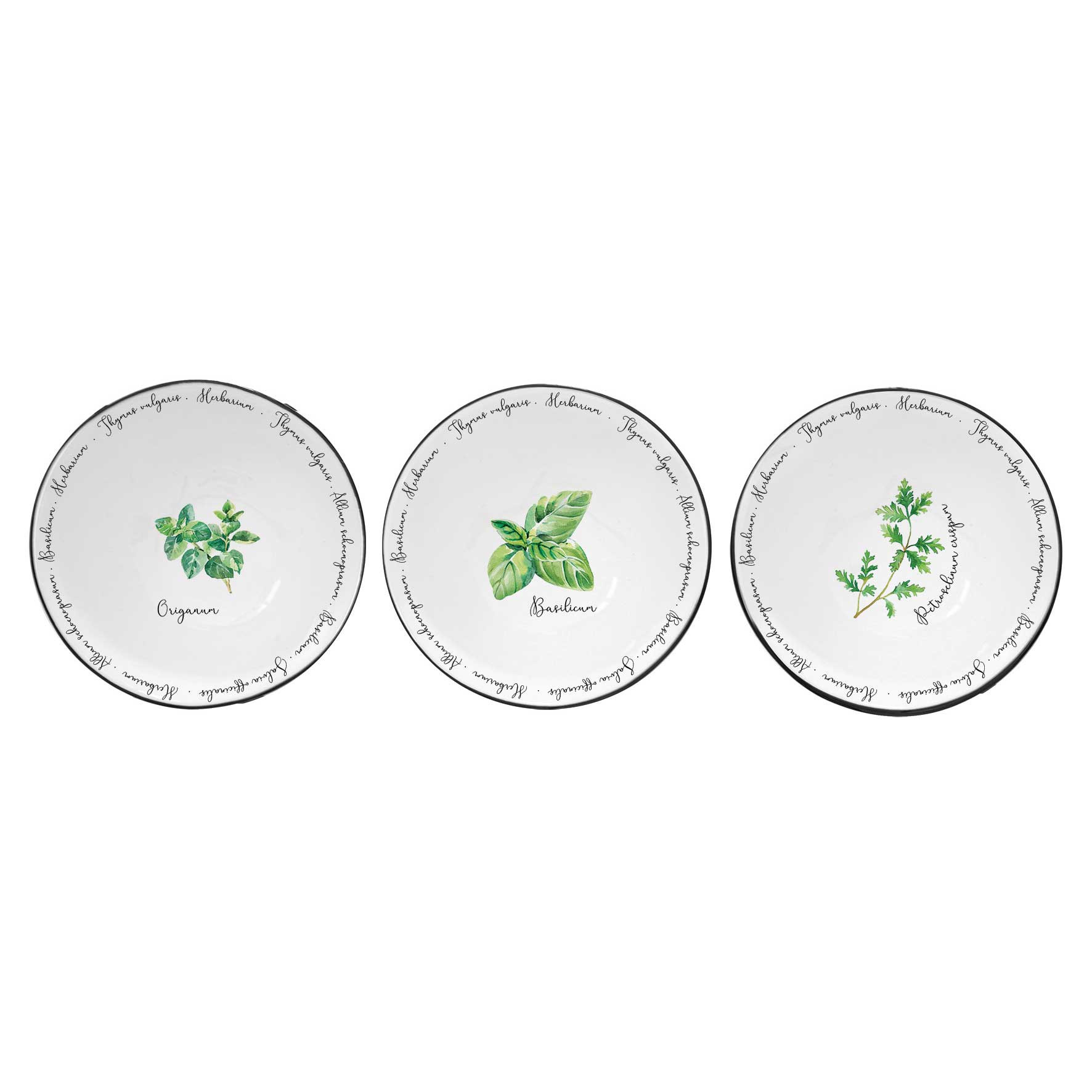 Tál Porcelán fűszernövényes 3 db-os tálka szett Herbarium