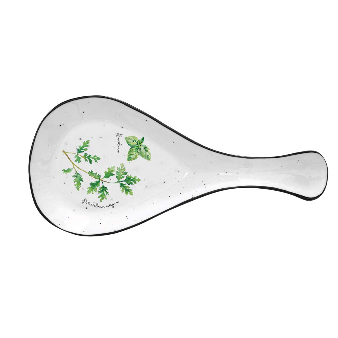 Vágódeszka Porcelán fűszernövényes fakanáltartó díszdobozban Herbarium