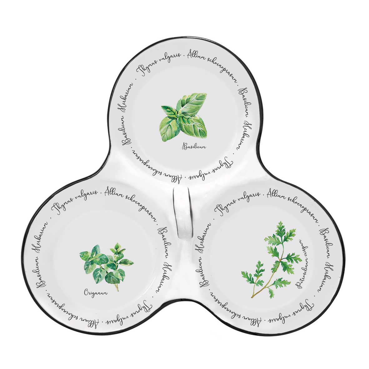 Tál Porcelán fűszernövényes kínálótál 3 részes Herbarium