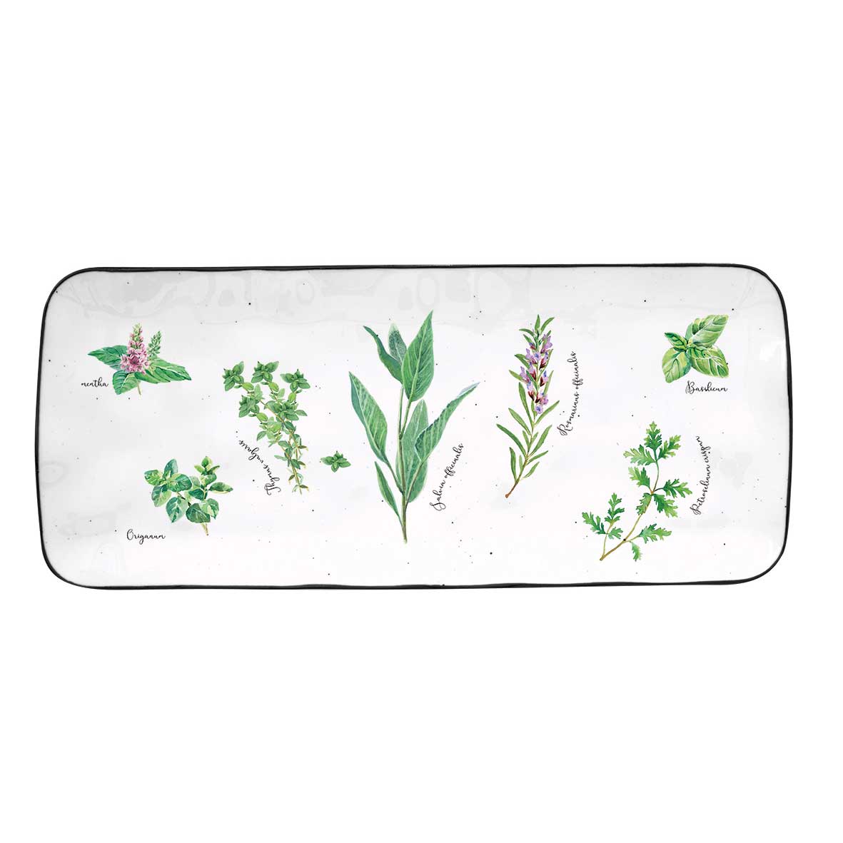 Tál Porcelán fűszernövényes tálca 36x15,5cm Herbarium
