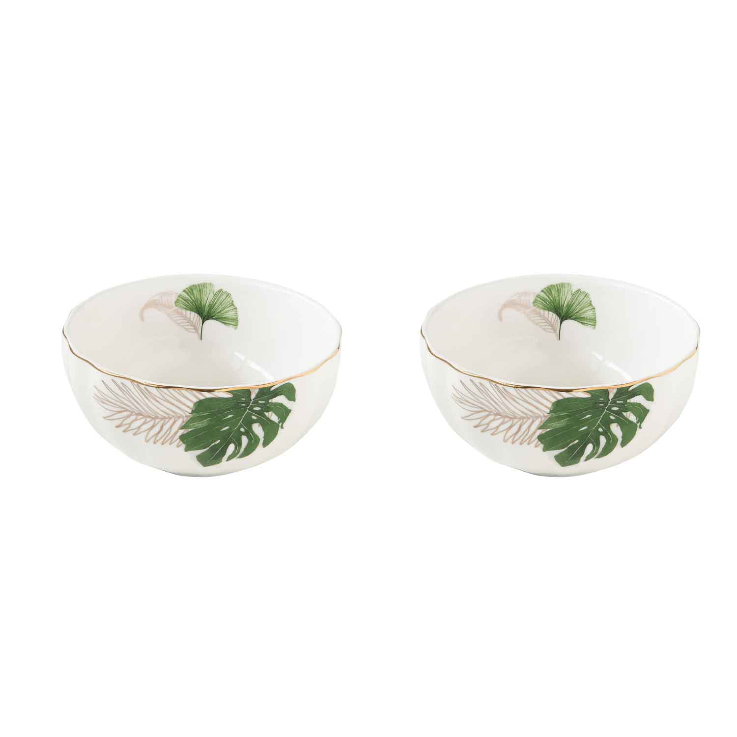 Tálka Porcelán gingko leveles 2 db-os tálka szett Exotique