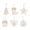Karácsonyi dekoráció Porcelán karácsonyfa dísz 6 db Christmas Lights