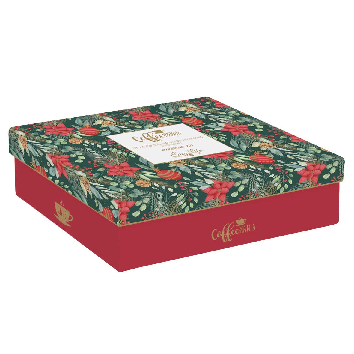 Bögre Porcelán karácsonyi eszpresszó kávés csésze kanállal két személyes Coffee Mania Christmas Joy