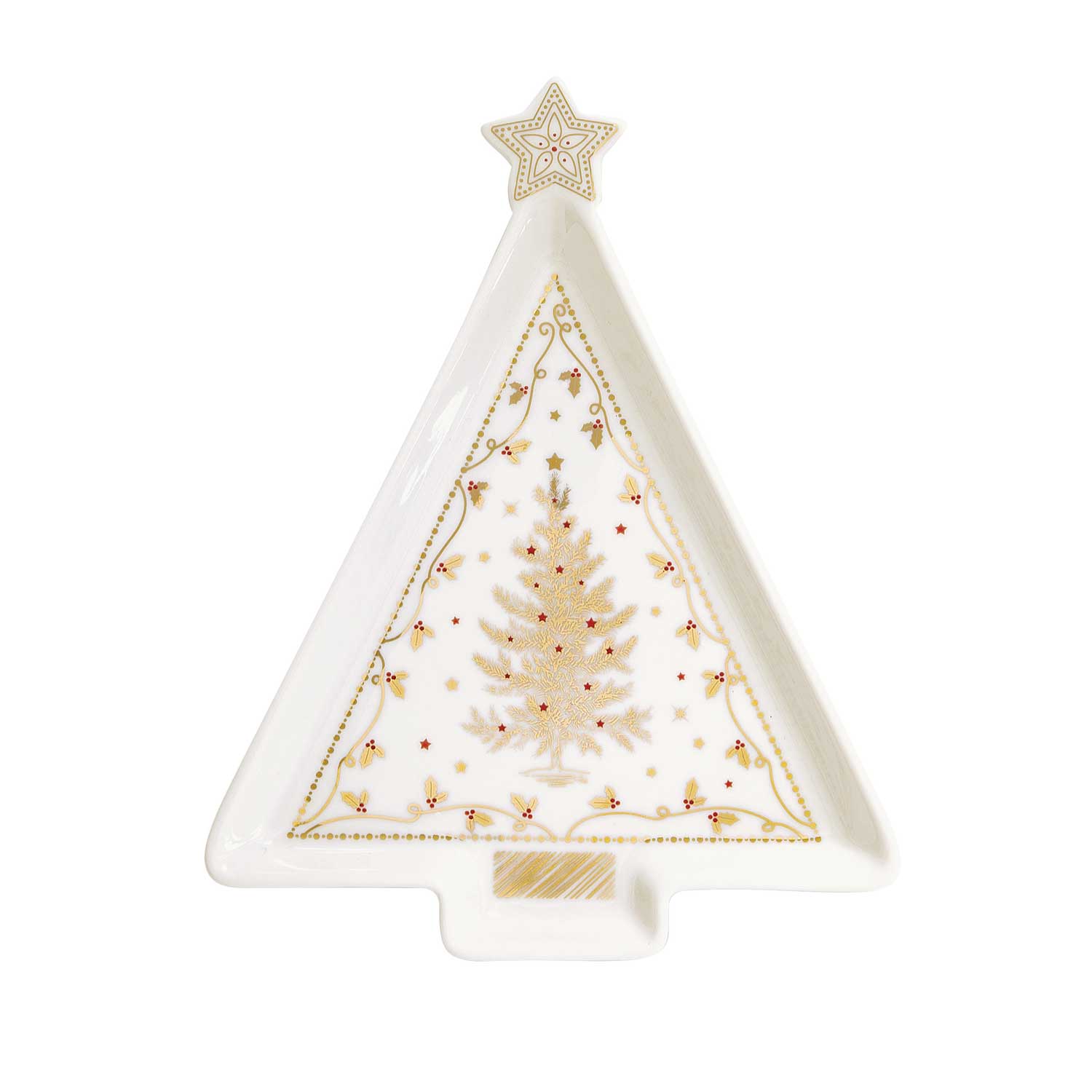 Tálca Porcelán karácsonyi fenyőfa alakú tálca Christmas Lights