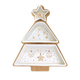 Tálca Porcelán karácsonyi fenyőfa tál szett 3 db Christmas Lights