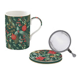 Bögre Porcelán karácsonyi teás bögre szűrővel tetővel Coffee Mania Christmas Joy