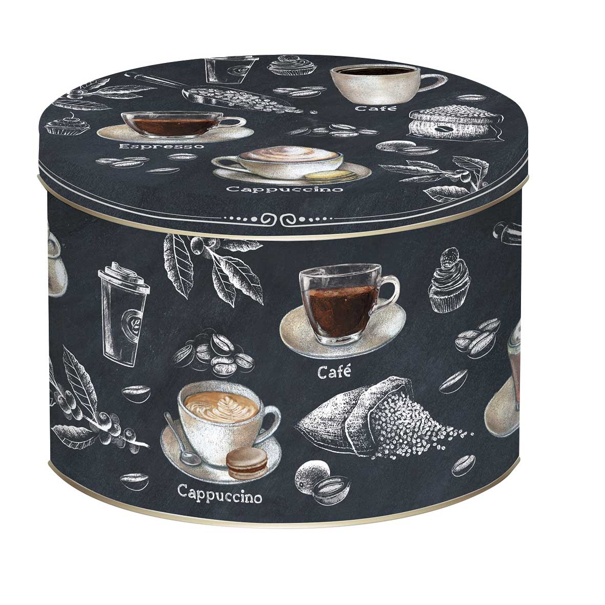 Bögre, csésze Porcelán kávés bögre fémdobozban Barista