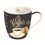 Bögre, csésze Porcelán kávés bögre It's Coffee Time White