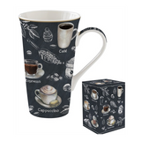 Bögre, csésze Porcelán kávés nagy bögre díszdobozban Barista