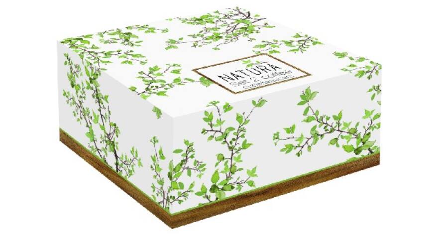 Bögre, csésze Porcelán kávéscsésze szett akácfa aljjal 100 ml díszdobozban - Natura