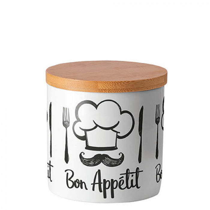 Konyhai tároló Porcelán konyhai tároló szilikon zárógyűrűvel kicsi Bon Appetit