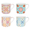 Bögre, csésze alj Porcelán mediterrán bögre 4 db szett Siracusa