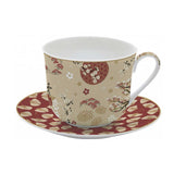 Bögre, csésze Porcelán nagy reggeliző teás csésze aljjal Coffee Mania Kimono