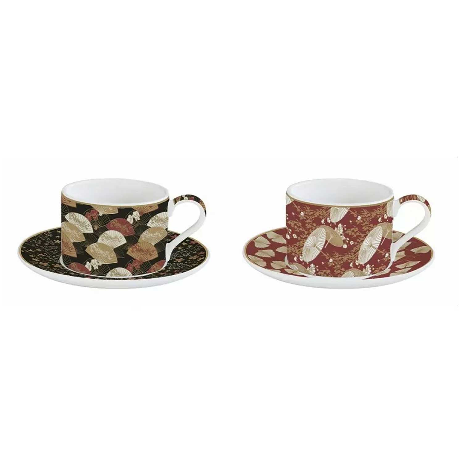 Bögre, csésze Porcelán teás csésze aljjal 2 személyes Coffee Mania Kimono