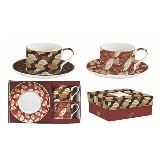 Bögre, csésze Porcelán teás csésze aljjal 2 személyes Coffee Mania Kimono