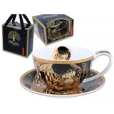 Bögre, csésze Porcelán teás csésze aljjal 360 ml Klimt A Csók