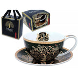 Bögre, csésze Porcelán teás csésze aljjal 360 ml Klimt Életfa