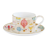 Tányér, étkészlet Porcelán teás csésze aljjal Vintage Air Balloons
