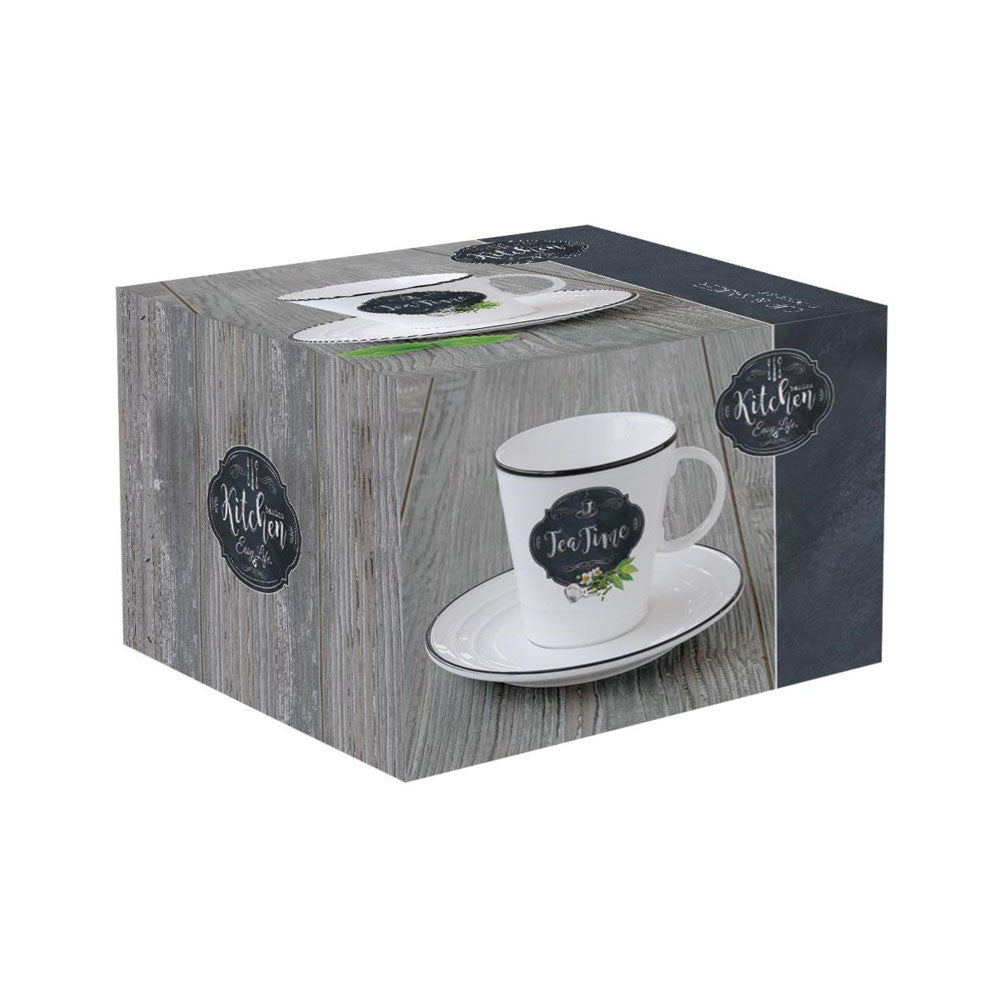 Csésze Porcelán teáscsésze + alj, 300ml - R2S KitchenBasics