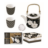 Bögre, csésze Porcelán teáskanna szűrővel pohárral szett Coffee Mania Art Deco & Flowers