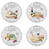 Tányér, étkészlet Porcelán vintage sajt mintás desszertes tányér szett 4db-os Les Fromages