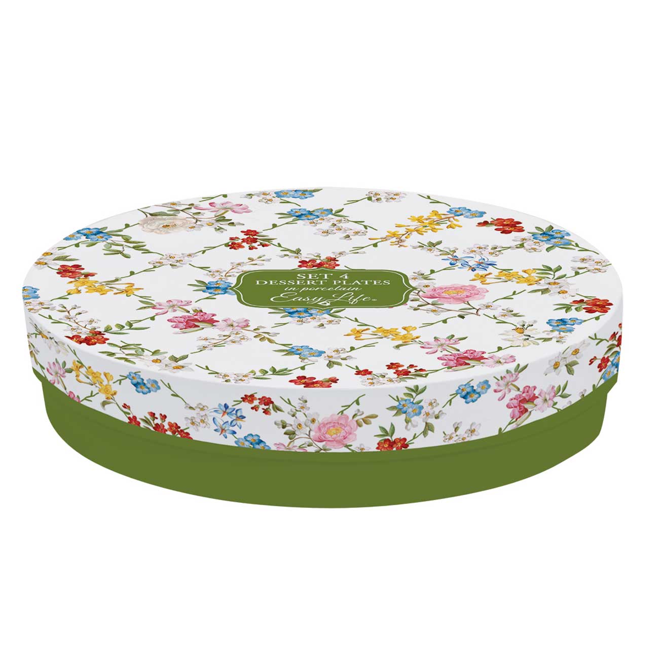 Tányér, étkészlet Porcelán virág mintás desszertes tányér 4 db szett Garden Dreams