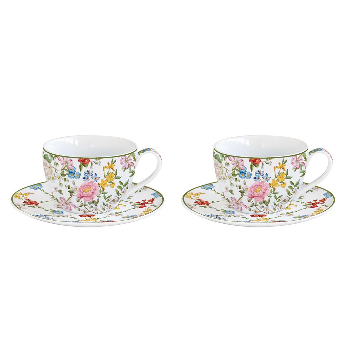 Bögre, csésze Porcelán virág mintás eszpresszó kávés csésze szett 100 ml díszdobozban Garden Dreams