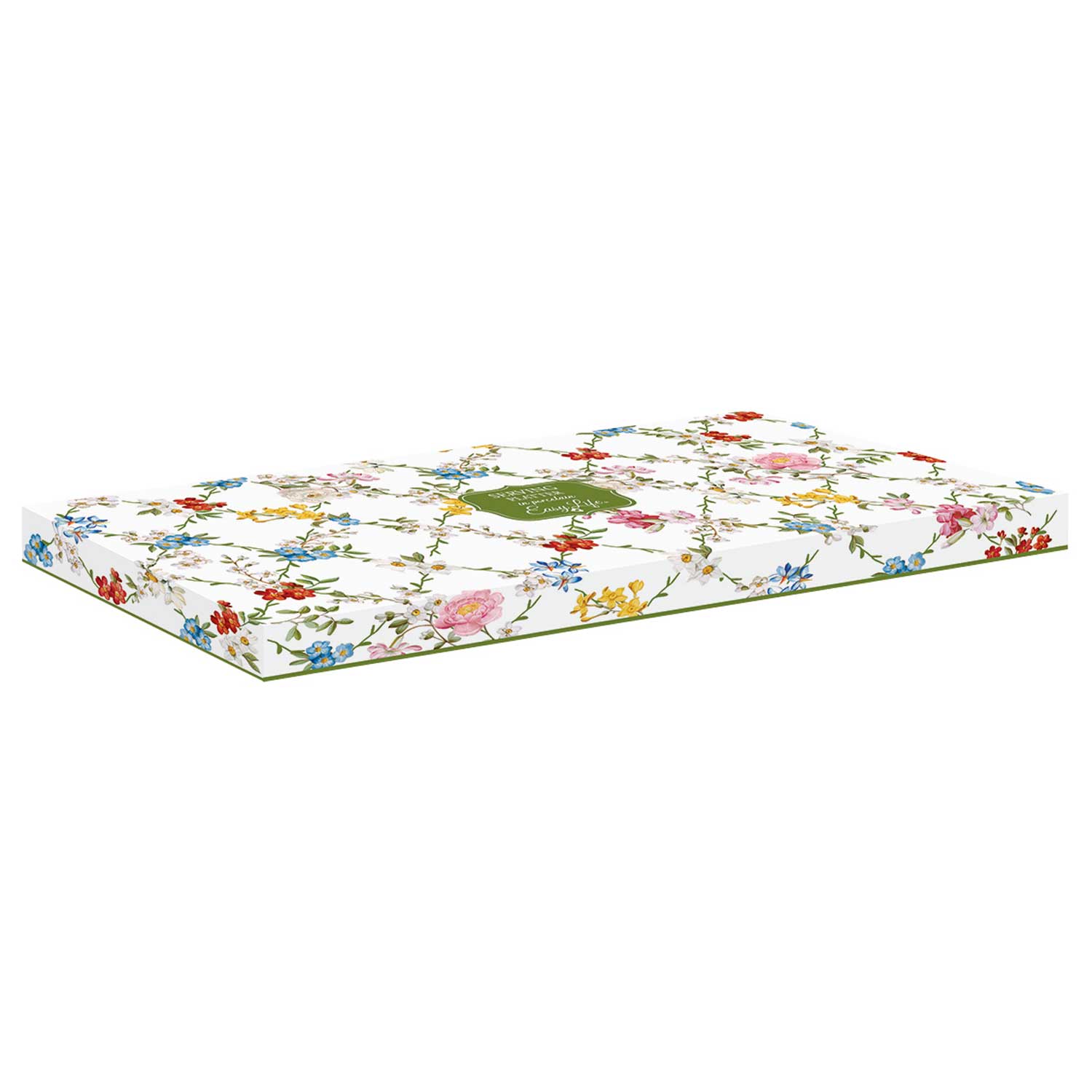 Tálca Porcelán virág mintás kínáló tálca díszdobozban Garden Dreams