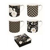 Bögre, csésze Porcelán virágos bögre 4 db szett Coffee Mania Art Deco & Flowers